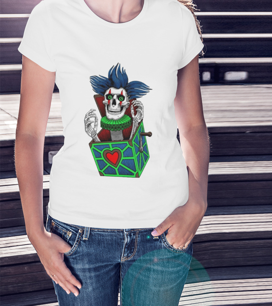 Powell Peralta Chris Hiett Skull Jack In The Box Clown Image T-Shirt