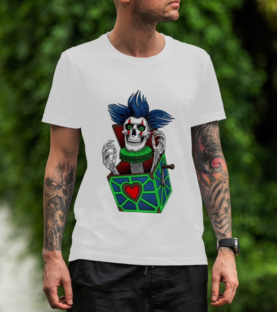 Powell Peralta Chris Hiett Skull Jack In The Box Clown Image T-Shirt