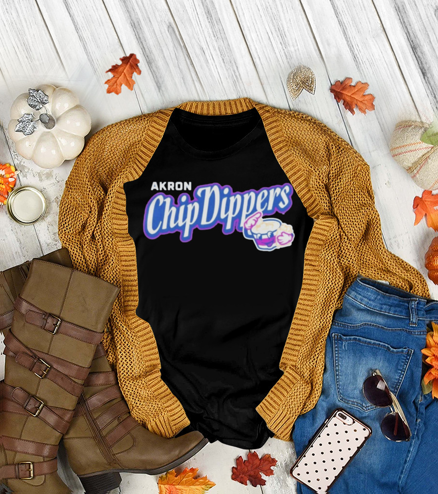 Akron Chip Dippers MLB Baseball Logo with Chip and Dip T-Shirt