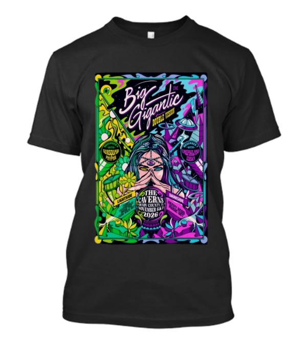 Big Gigantic Double Vision Live Nov 6 7 2026 The Caverns Pelham TN Sunsquabi Phyphr Smokeland Zoska T-Shirt