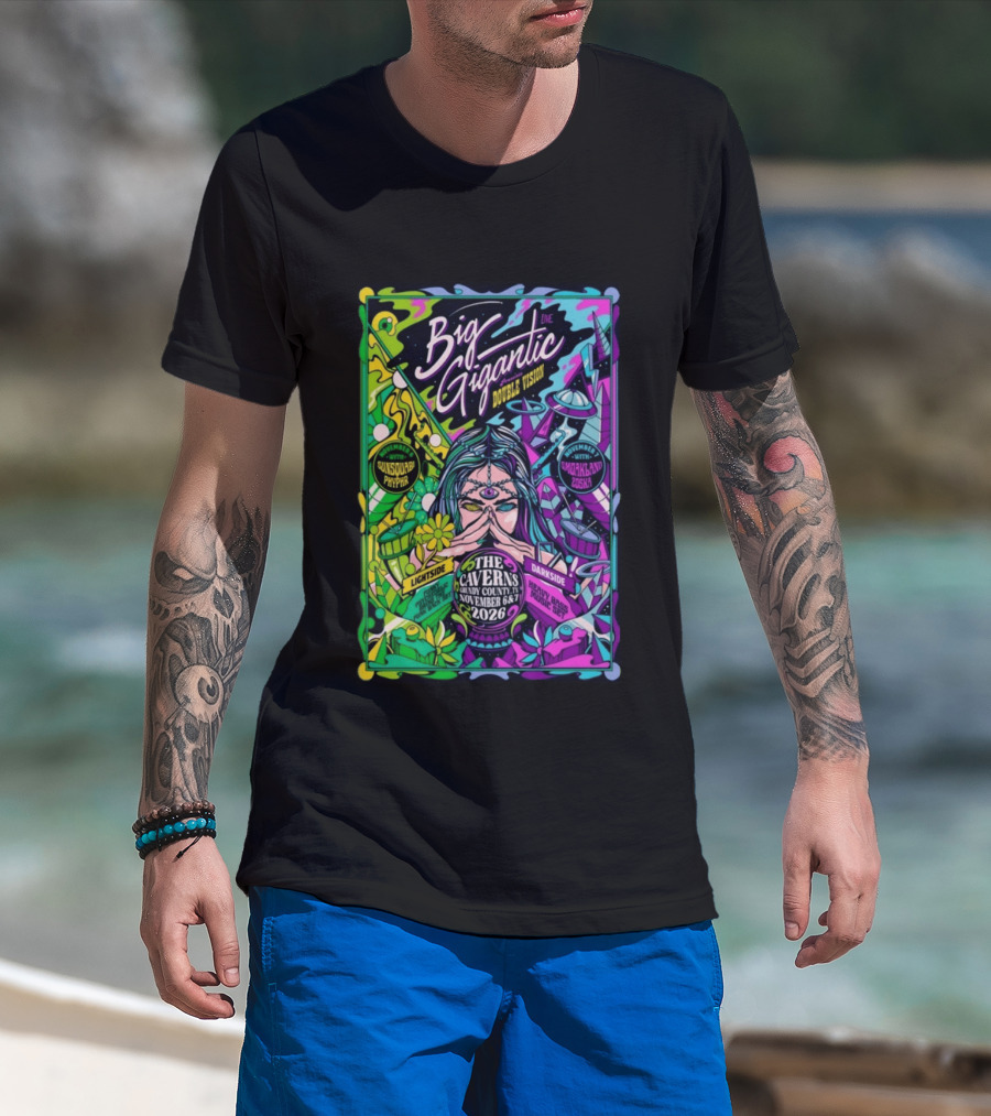 Big Gigantic Double Vision Live Nov 6 7 2026 The Caverns Pelham TN Sunsquabi Phyphr Smokeland Zoska T-Shirt