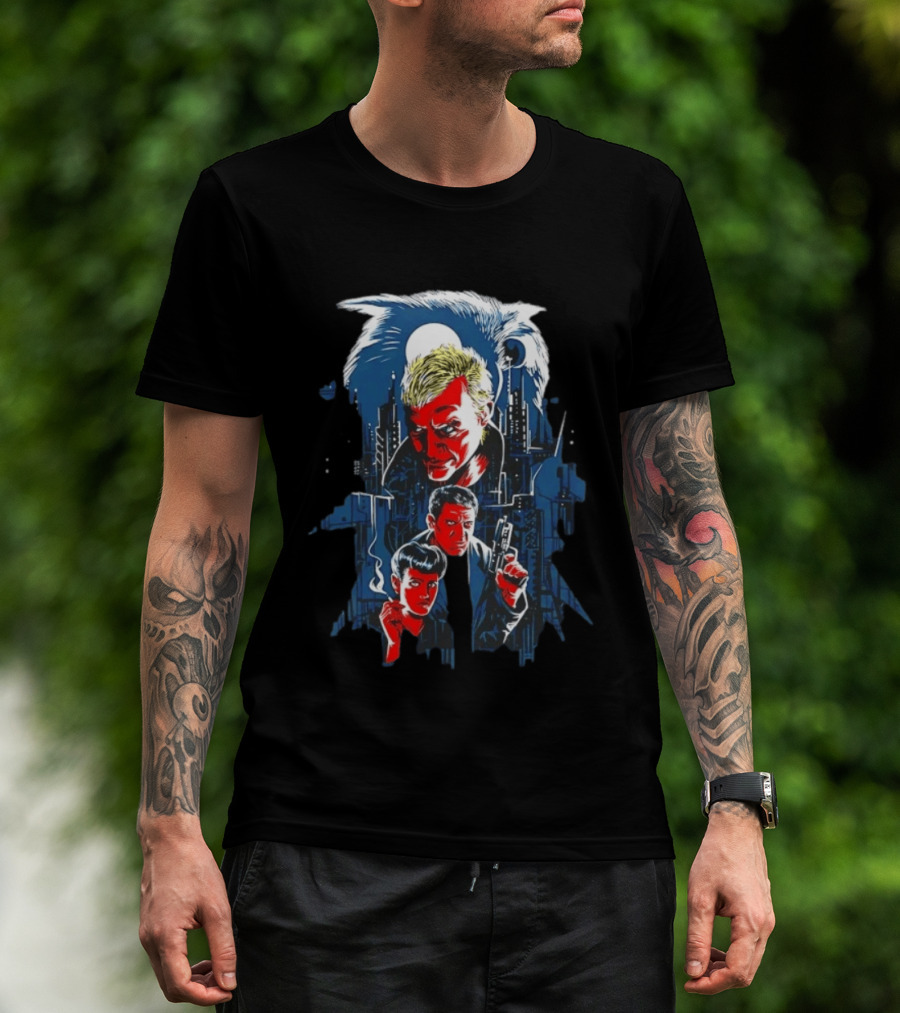 Blade Runner Tannhauser Gate Scene With Characters And Cityscape T-Shirt