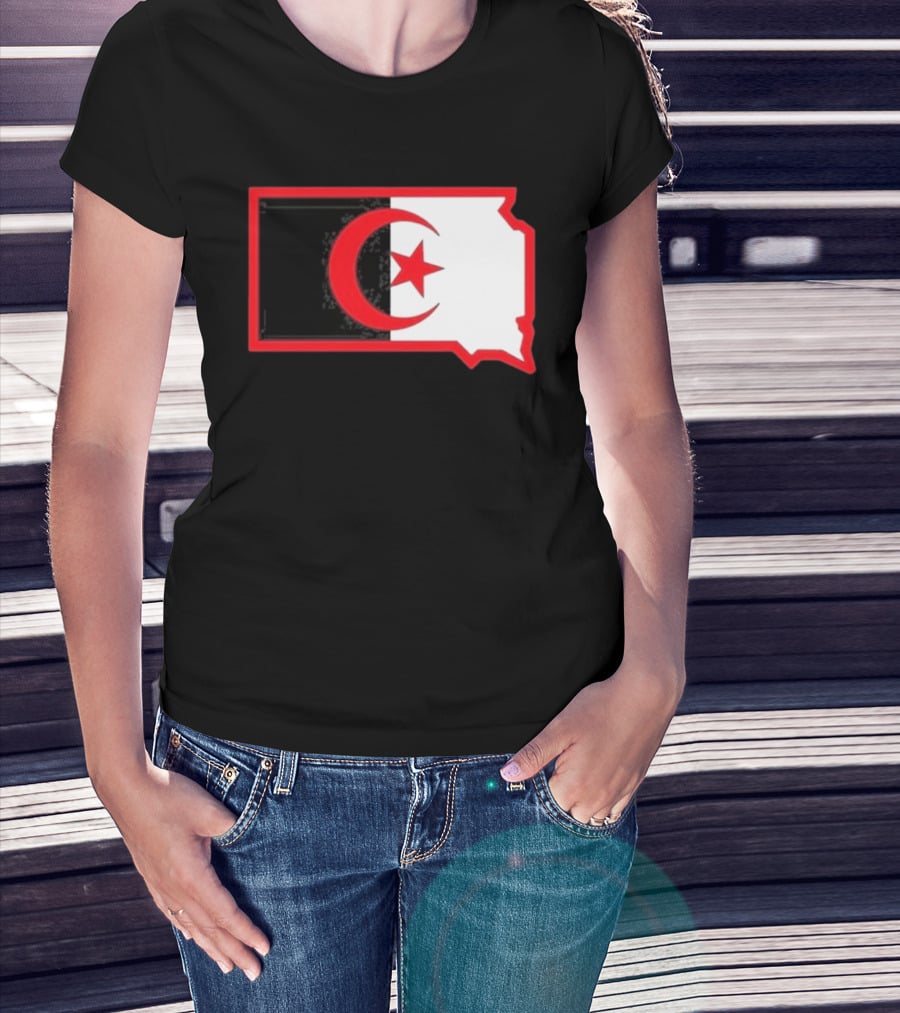 Lawrence Of Algeria South Dakota Flag Shape Crescent Star T-Shirt