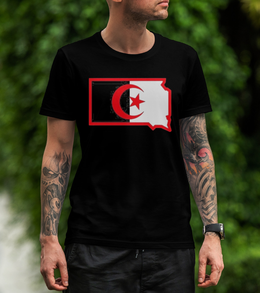 Lawrence Of Algeria South Dakota Flag Shape Crescent Star T-Shirt