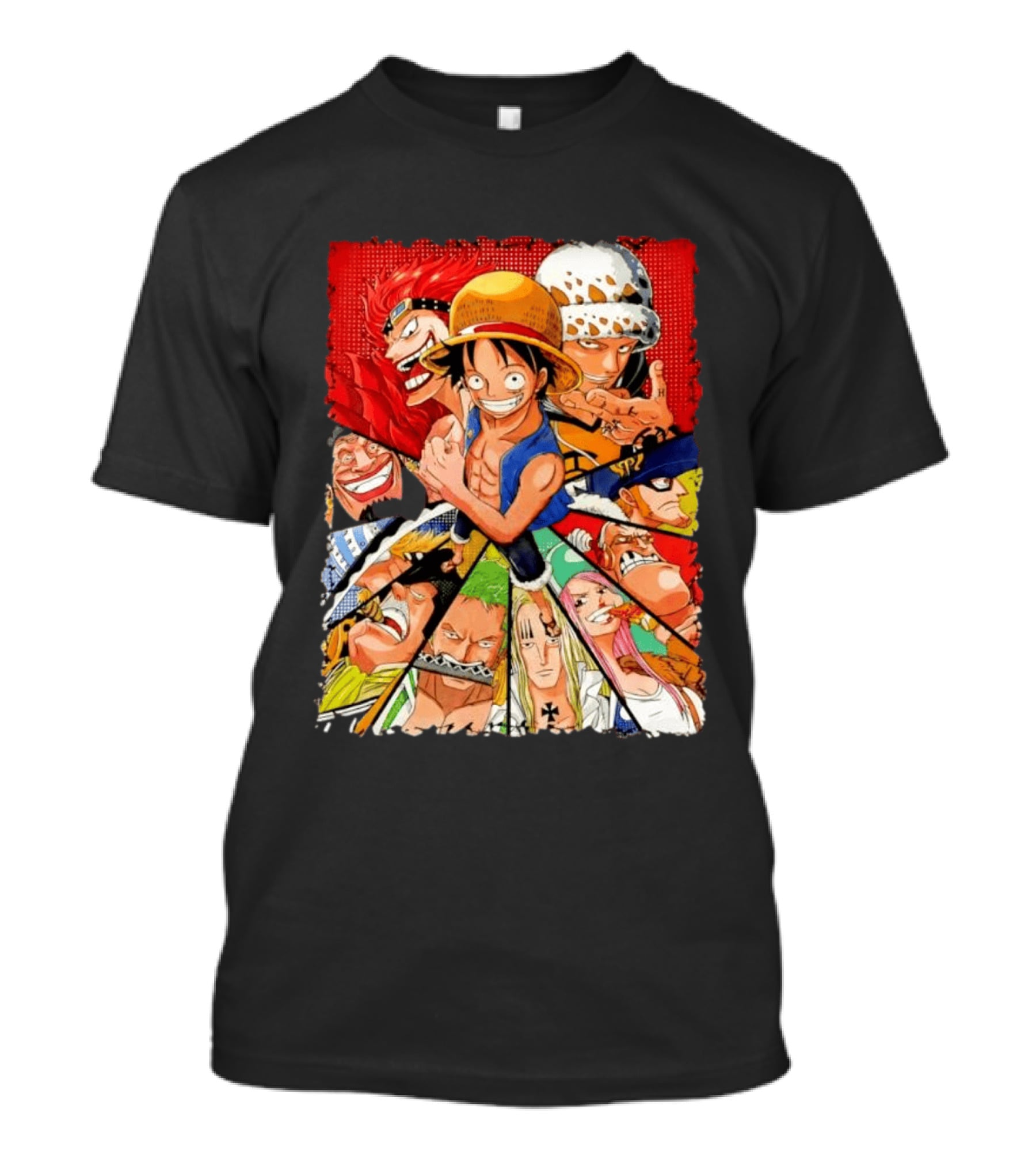 One Piece Luffy Kid Law Blackbeard Zoro Hawkins Drake Apoo Killer Bonney Ensemble T-Shirt
