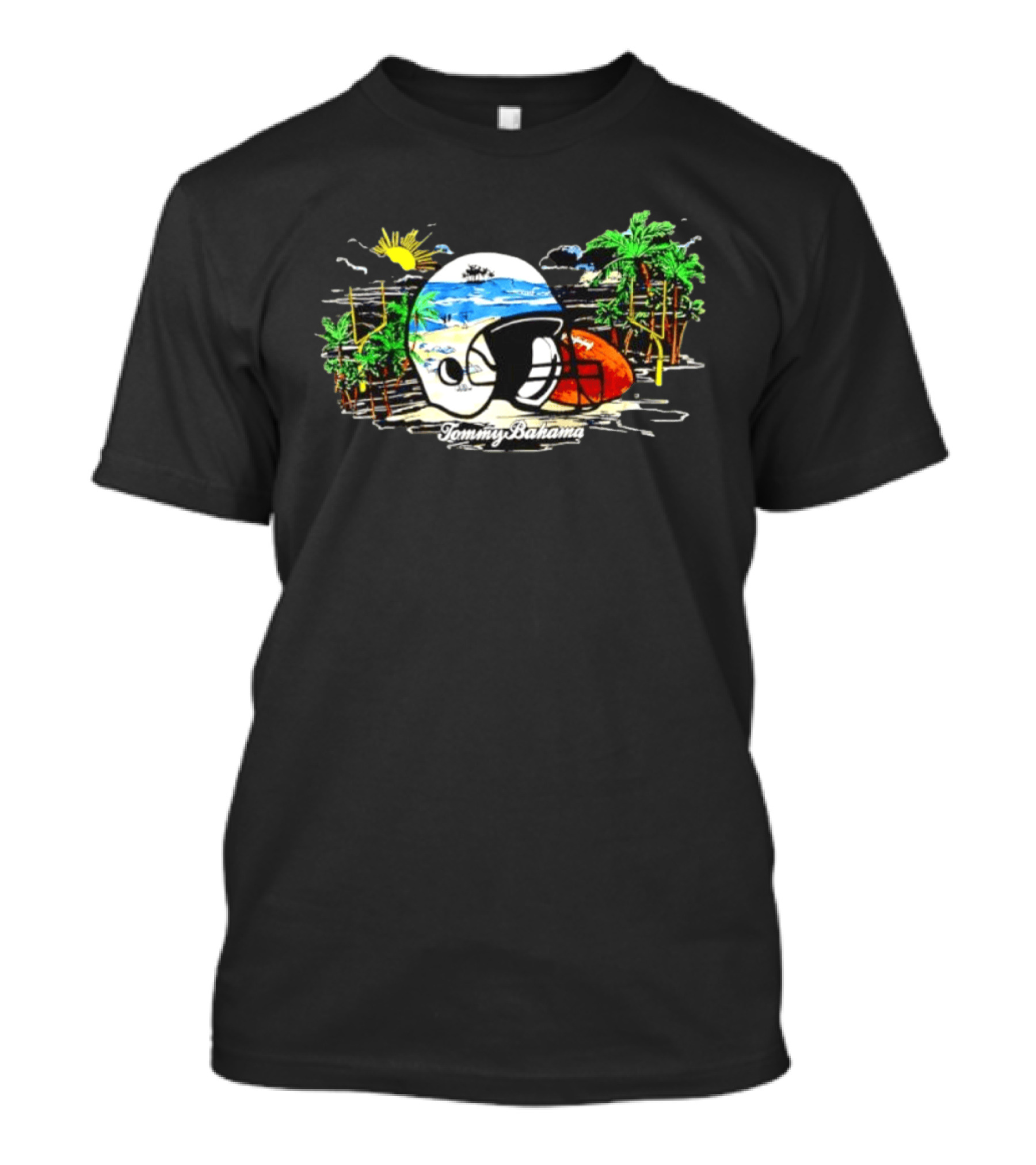 Chicago Bears Tommy Bahama Oasis Endzone Tropical Helmet Football Scene T-Shirt