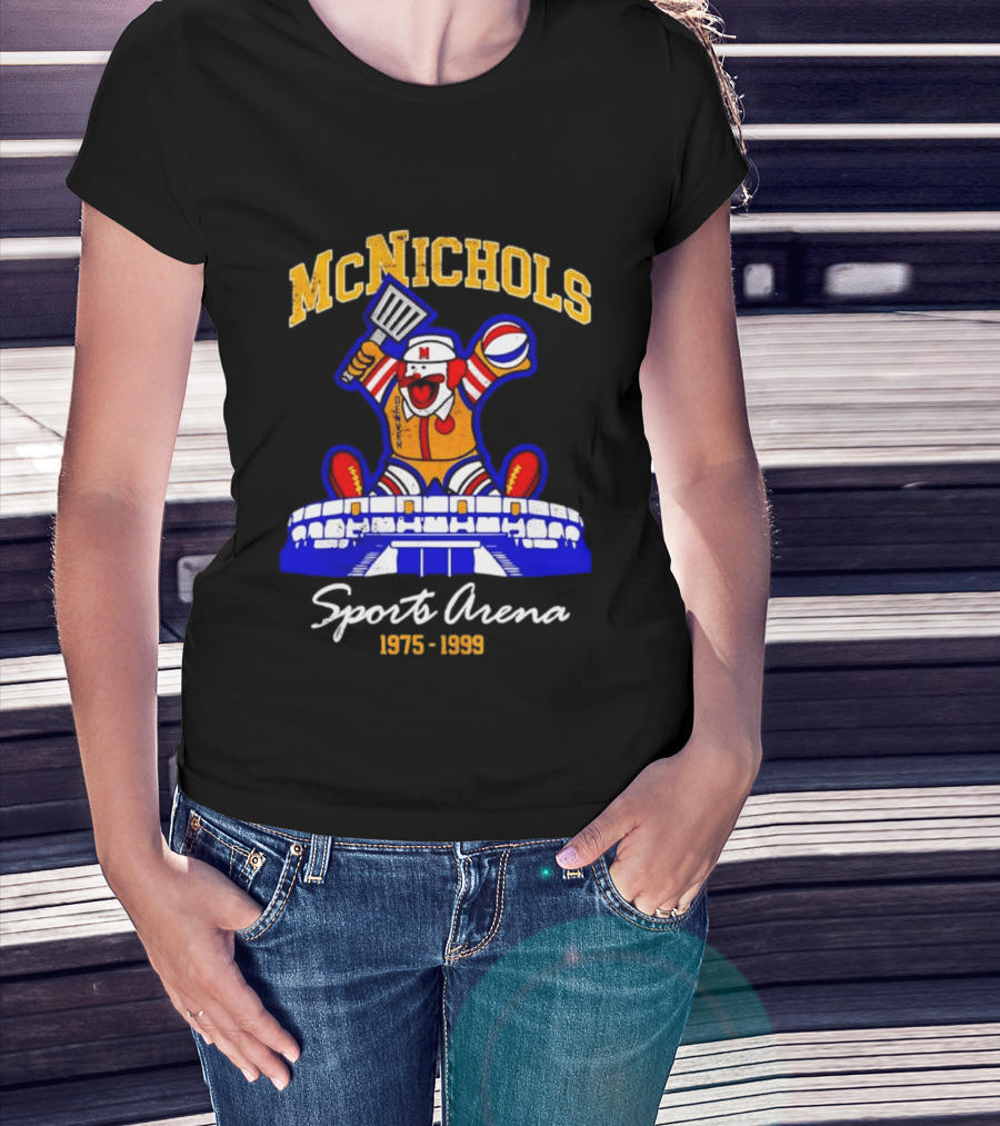 McNichols Sports Arena Denver Nuggets Clown 1975 1999 NBA Basketball T-Shirt