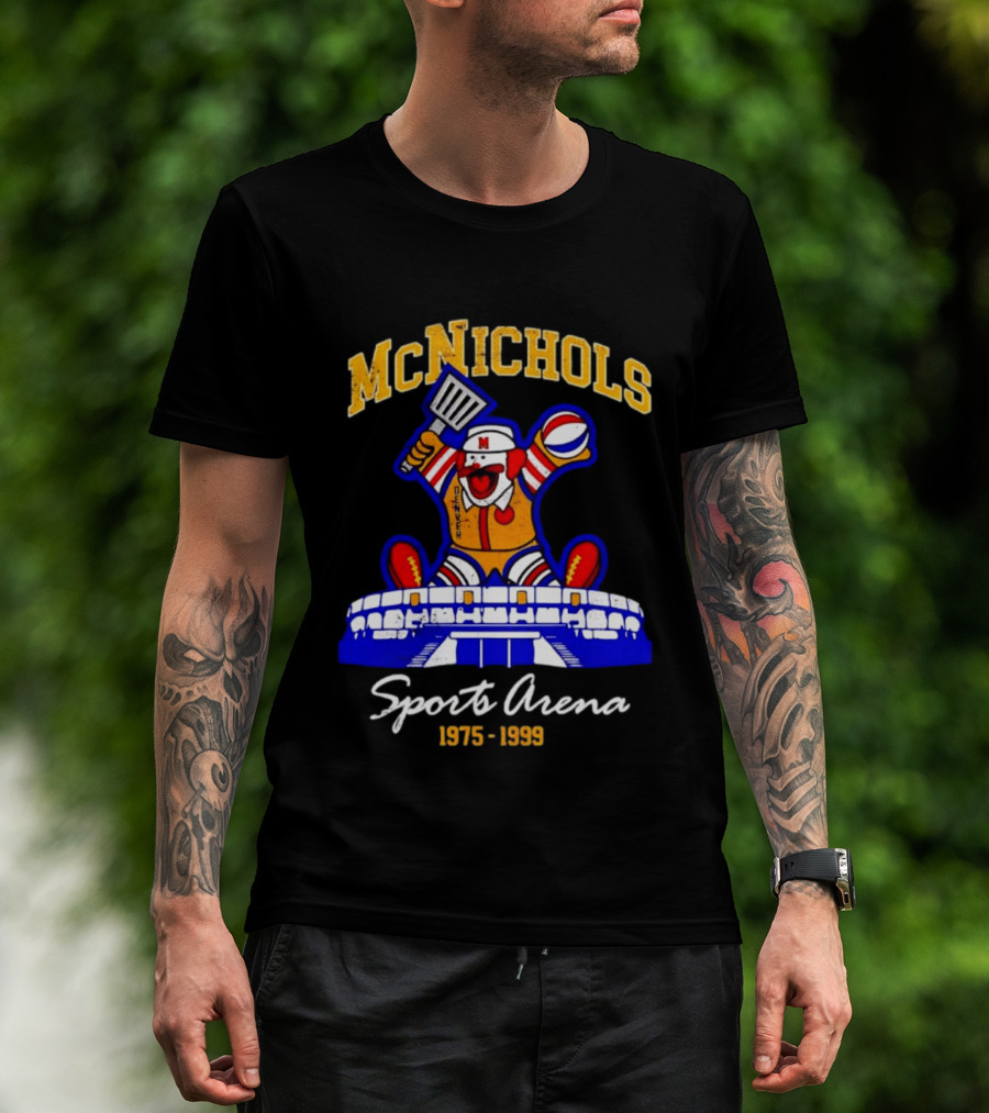 McNichols Sports Arena Denver Nuggets Clown 1975 1999 NBA Basketball T-Shirt