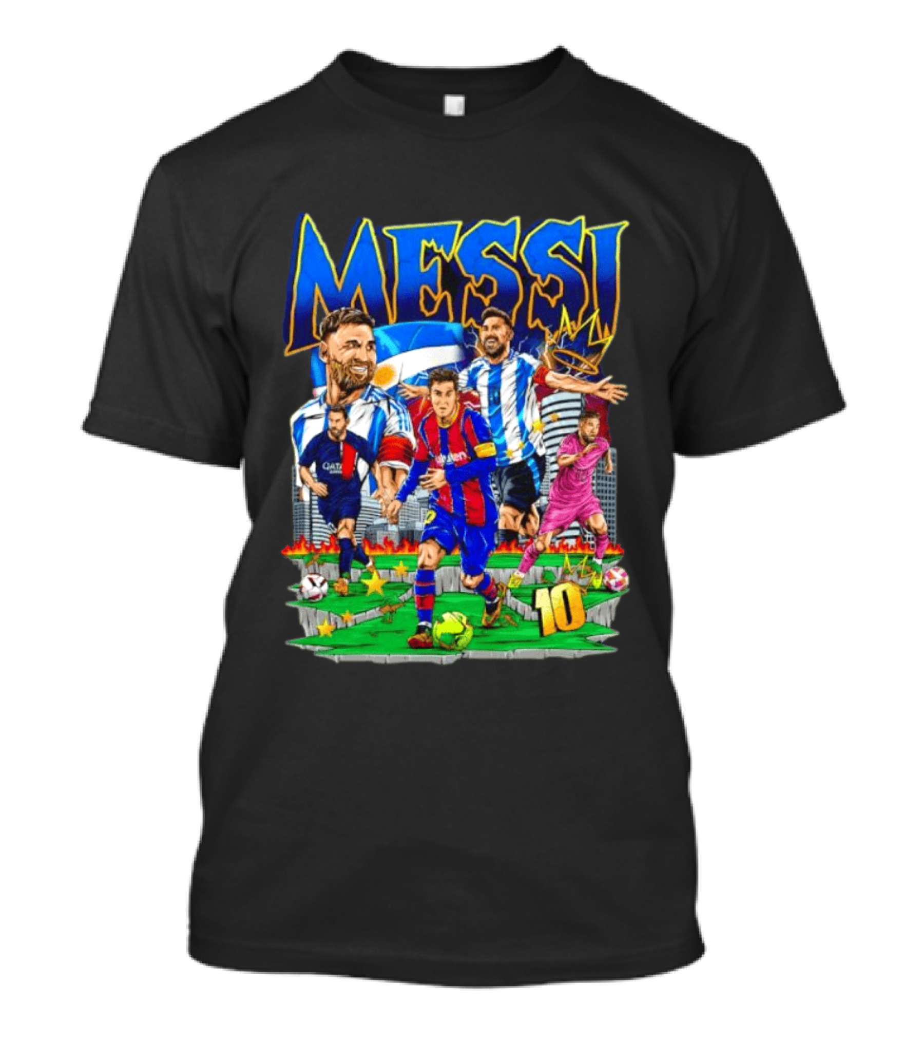 Messi Argentina FC Barcelona Inter Miami No.10 Soccer Star T-Shirt