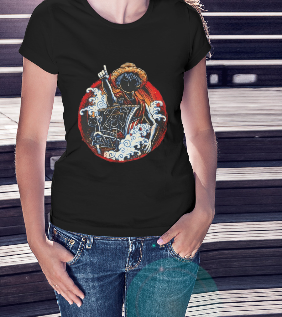 One Piece Monkey D Luffy And Going Merry Adventure Voyage T-Shirt