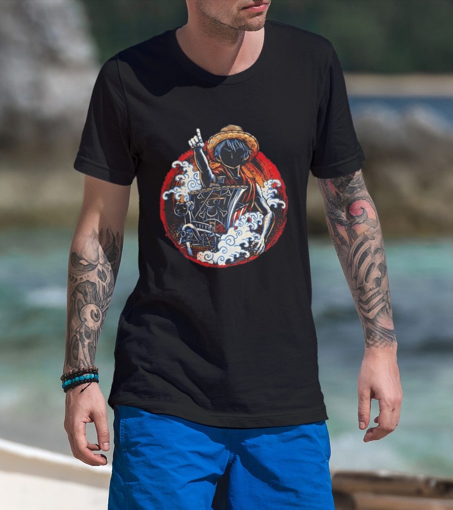 One Piece Monkey D Luffy And Going Merry Adventure Voyage T-Shirt