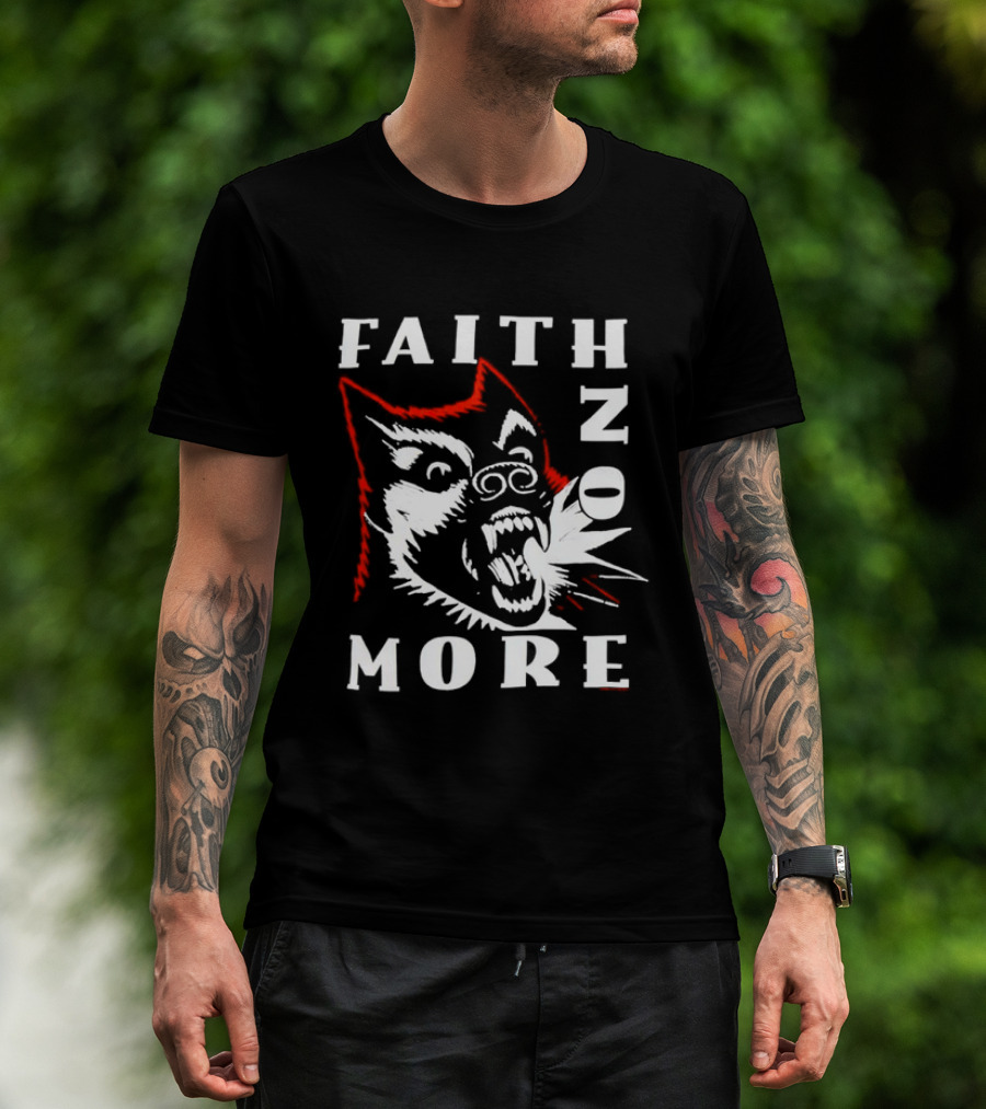 Faith No More Dog Graphic Bold Red White Band T-Shirt