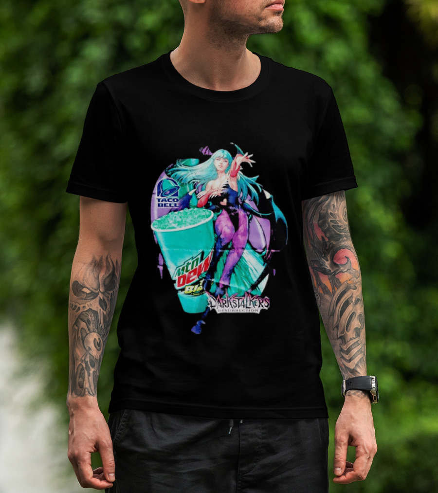 Morrigan Aensland Darkstalkers Taco Bell Mountain Dew Baja Blast Resurrection T-Shirt
