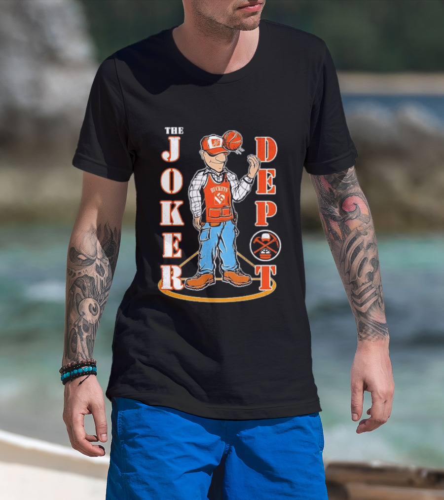 Nikola Jokic Denver Nuggets The Joker Depot Buckets 15 Basketball Player T-Shirt