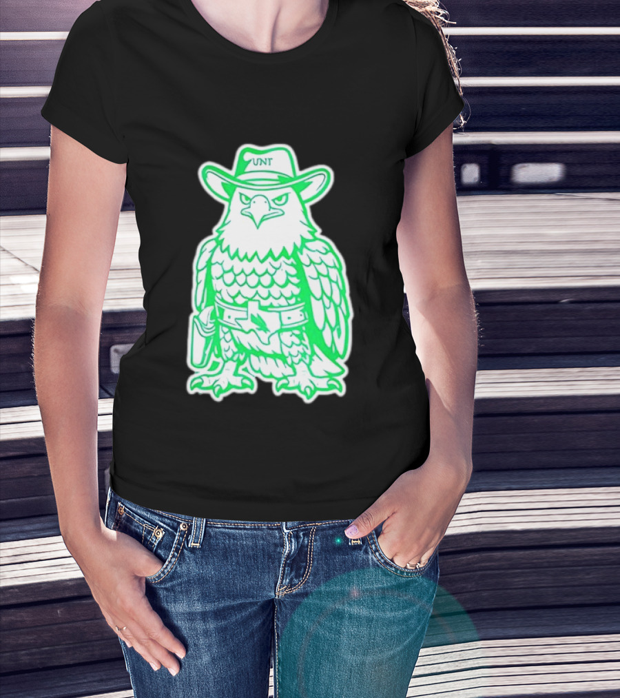 North Texas Mean Green Eagle UNT Cowboy Hat T-Shirt