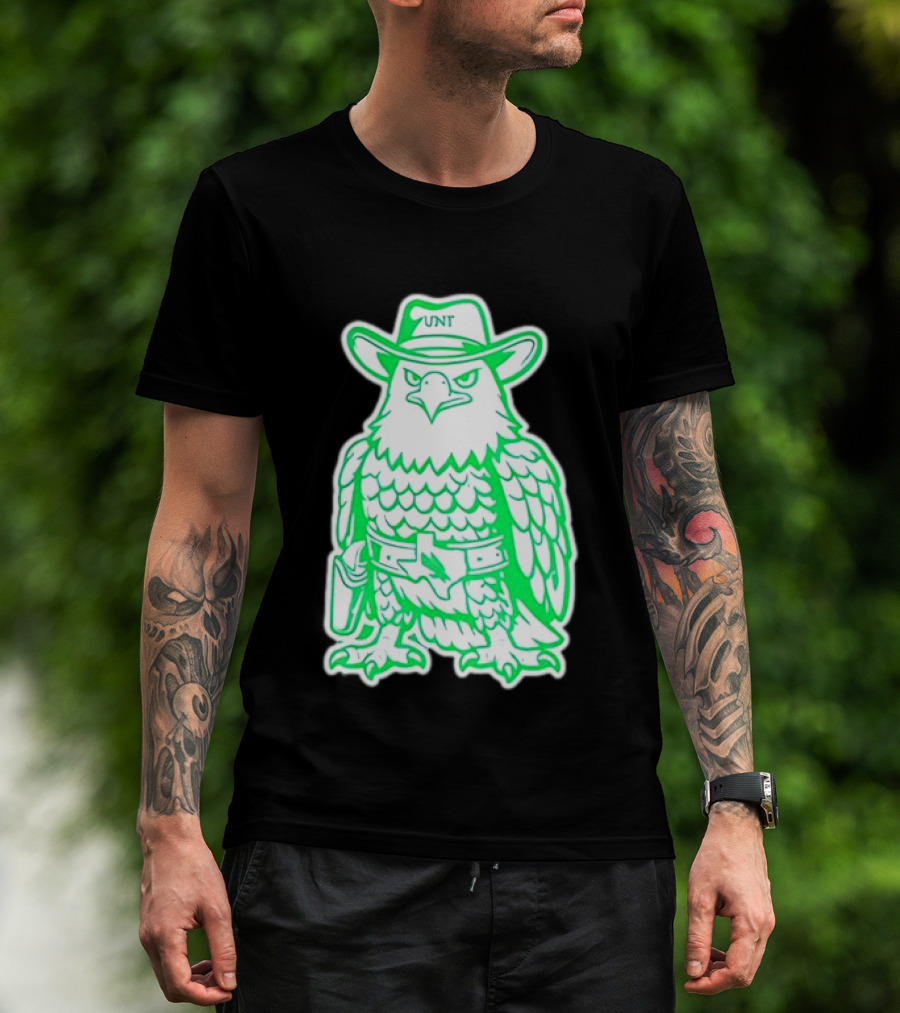 North Texas Mean Green Eagle UNT Cowboy Hat T-Shirt