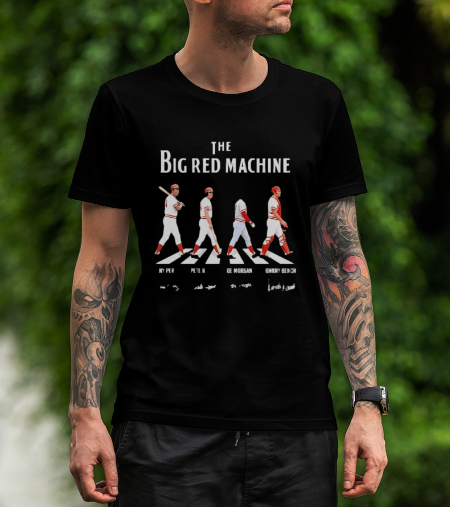 The Big Red Machine Tony Pérez Pete Rose Joe Morgan Johnny Bench Walking Abbey Road T-Shirt