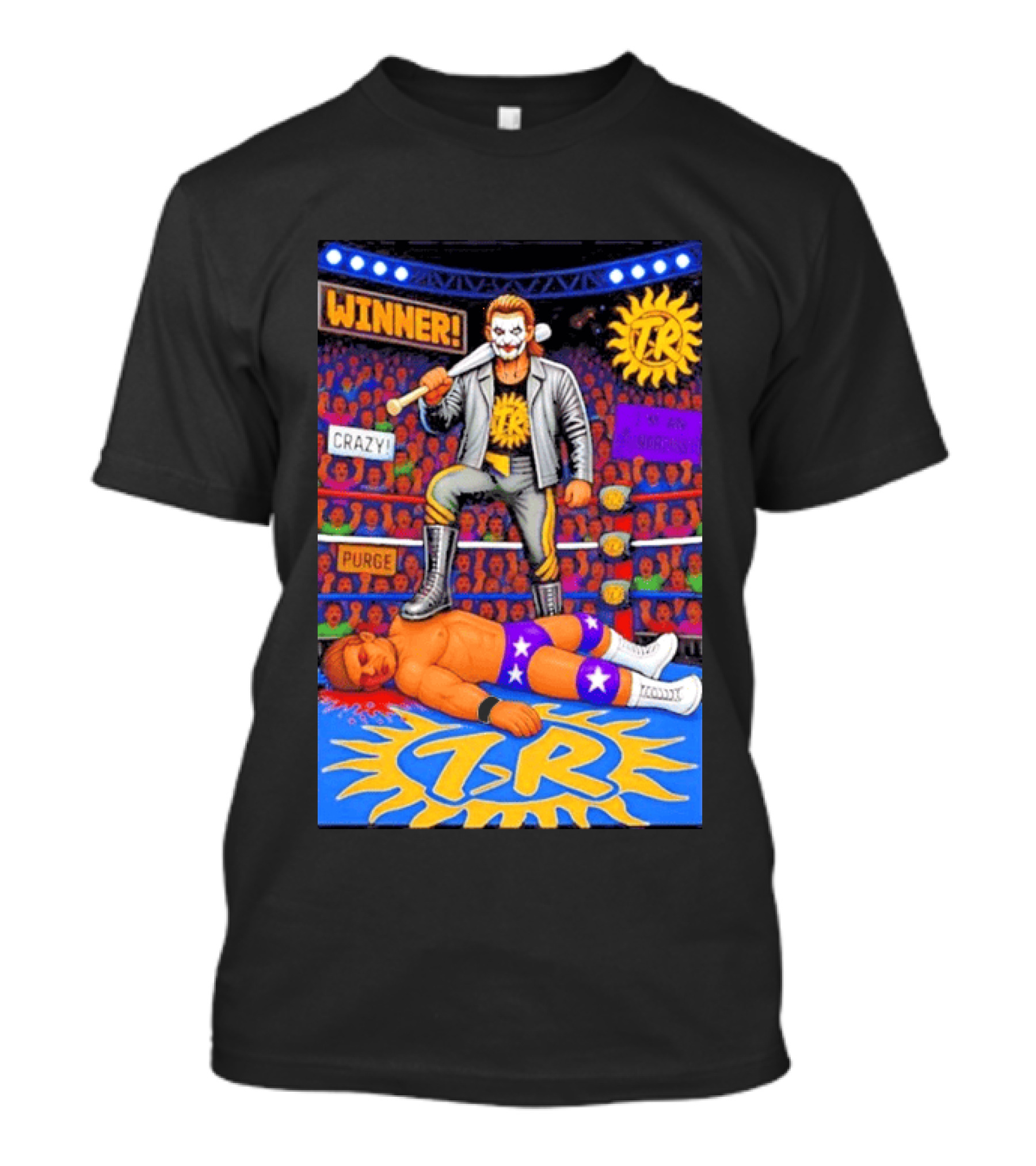 Winner Crazy Purge TR Wrestling Victory 8 Bit T-Shirt