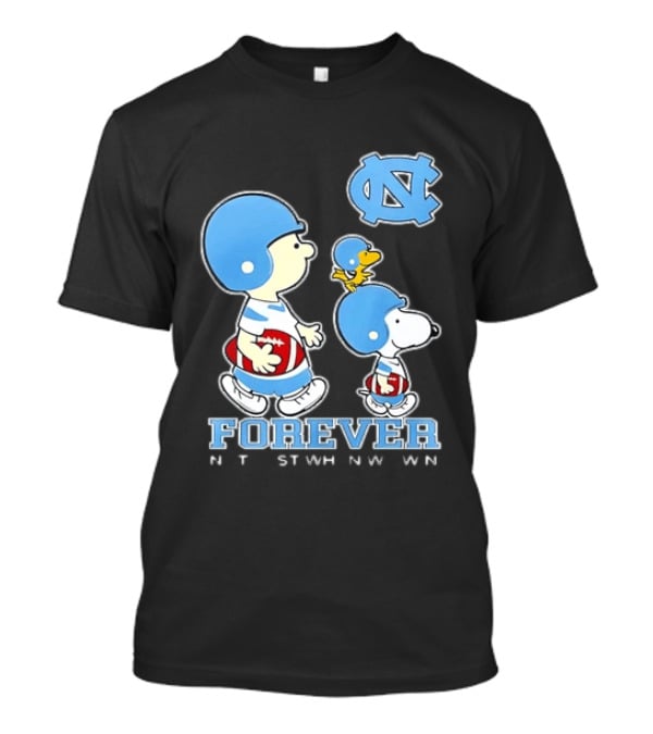 UNC Tar Heels Snoopy Charlie Brown Football Forever T-Shirt