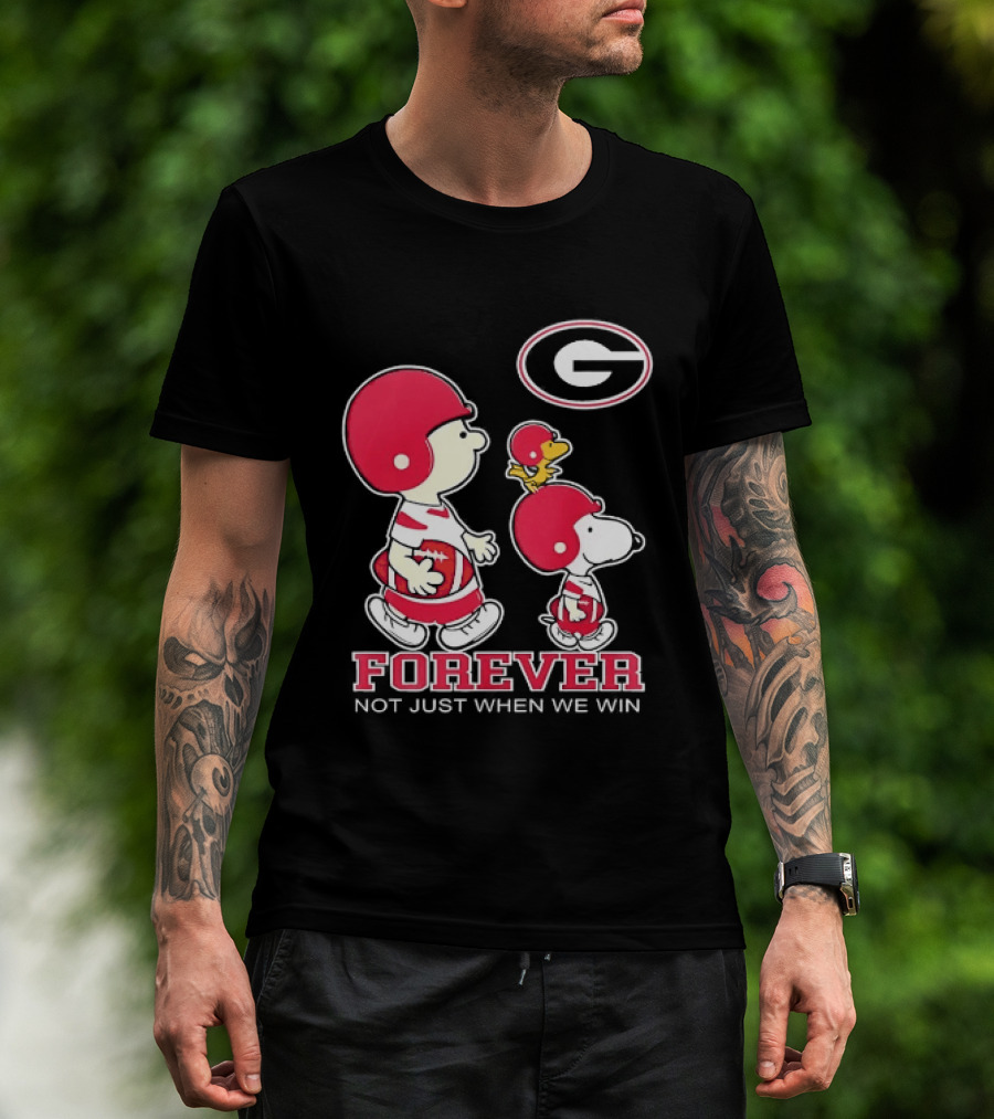 Peanuts Characters Georgia Bulldogs Forever Not Just When We Win T-Shirt