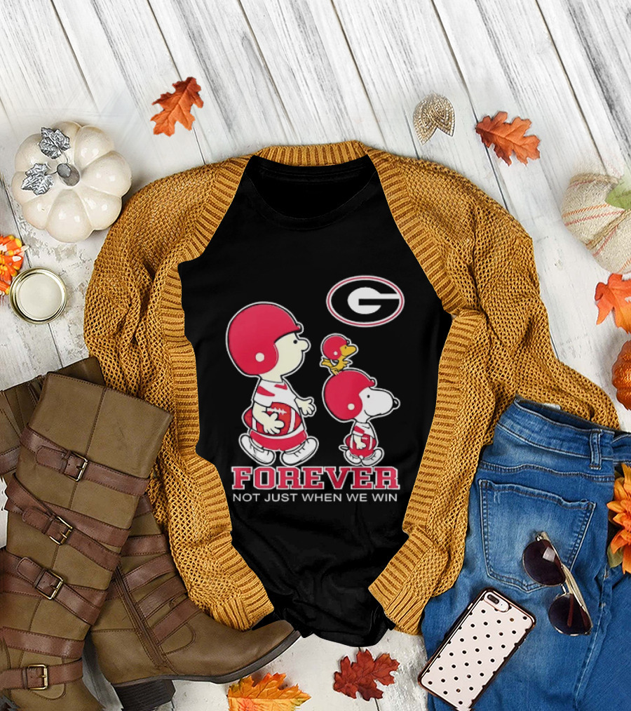 Peanuts Characters Georgia Bulldogs Forever Not Just When We Win T-Shirt