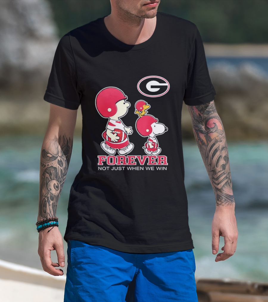 Peanuts Characters Georgia Bulldogs Forever Not Just When We Win T-Shirt