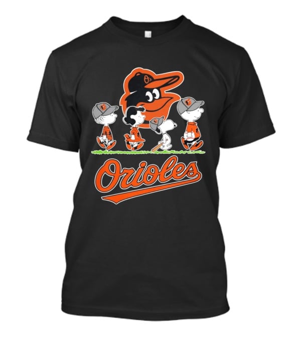 Peanuts Gang With Baseball Orioles T-Shirt