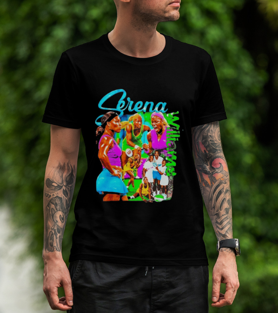 Serena Williams Vibrant Tennis Champion Collage T-Shirt