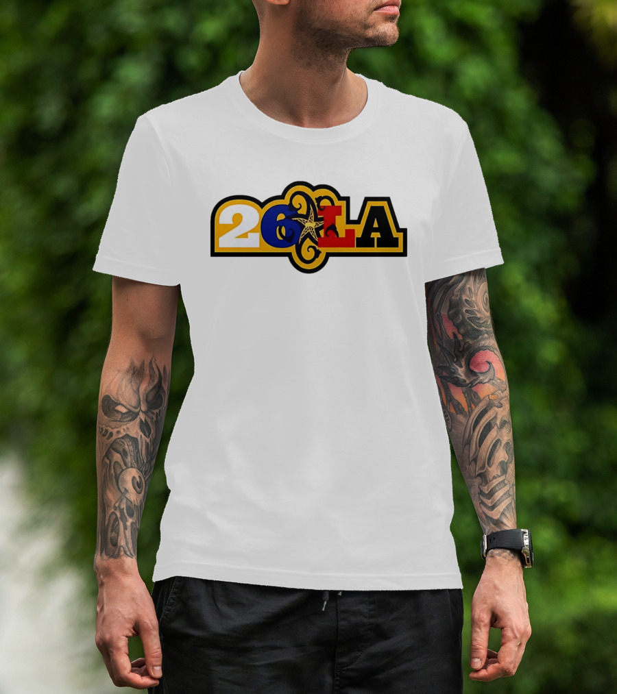 26 LA Bricks And Wood Los Angeles Lakers Stylized T-Shirt
