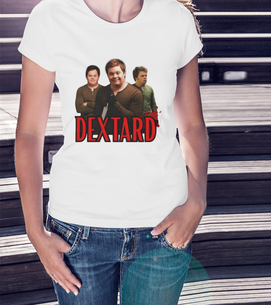 Dextard Meme Parody With Triple Character Image And Red T-Shirt