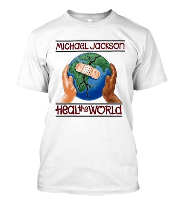Michael Jackson Heal The World Earth Bandage Hands T-Shirt