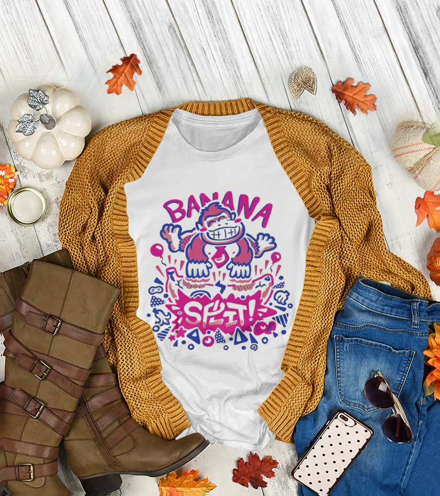 Banana Split Monkey Cartoon Fun T-Shirt