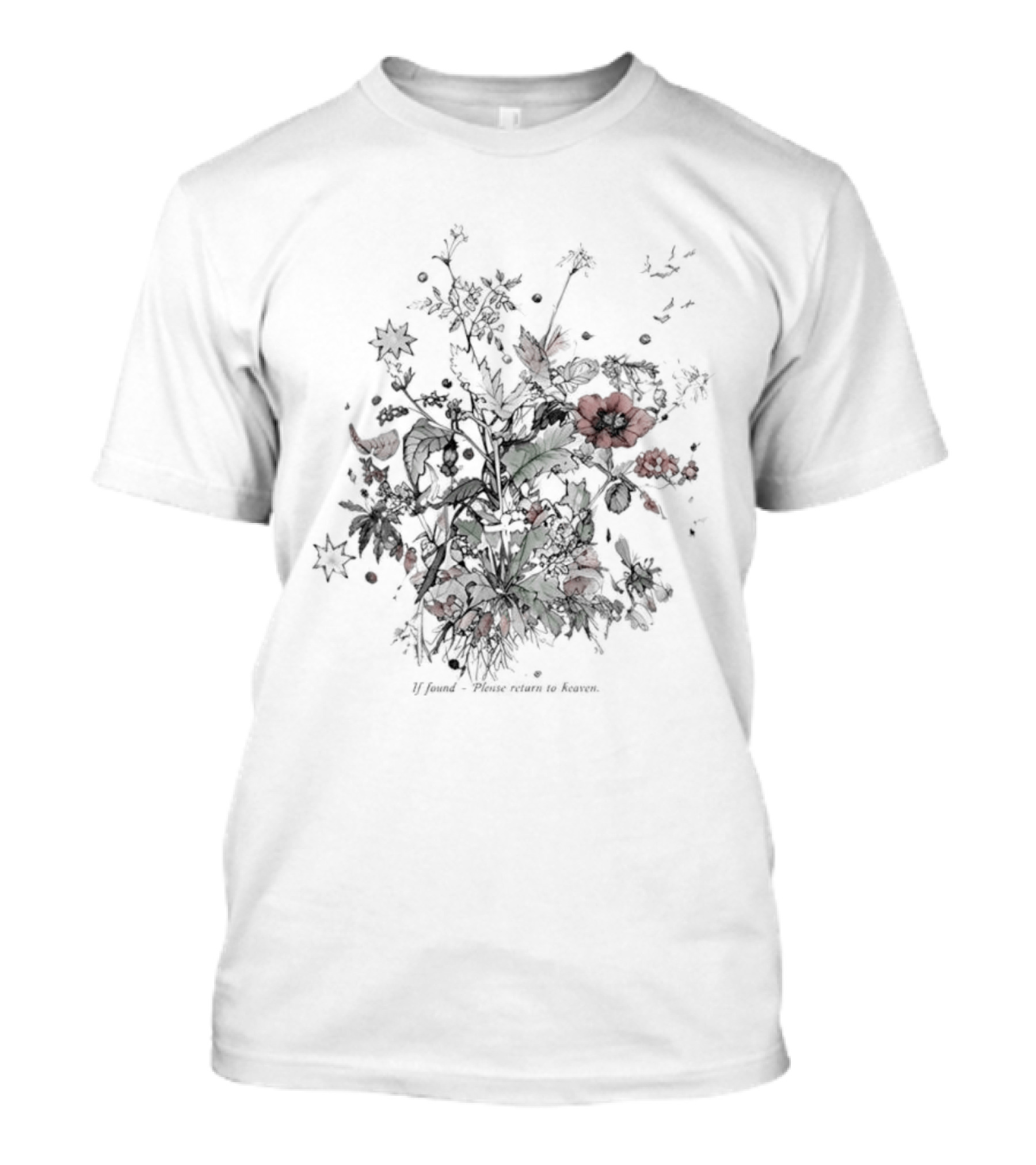 If Found Please Return To Heaven Wildflower Floral T-Shirt