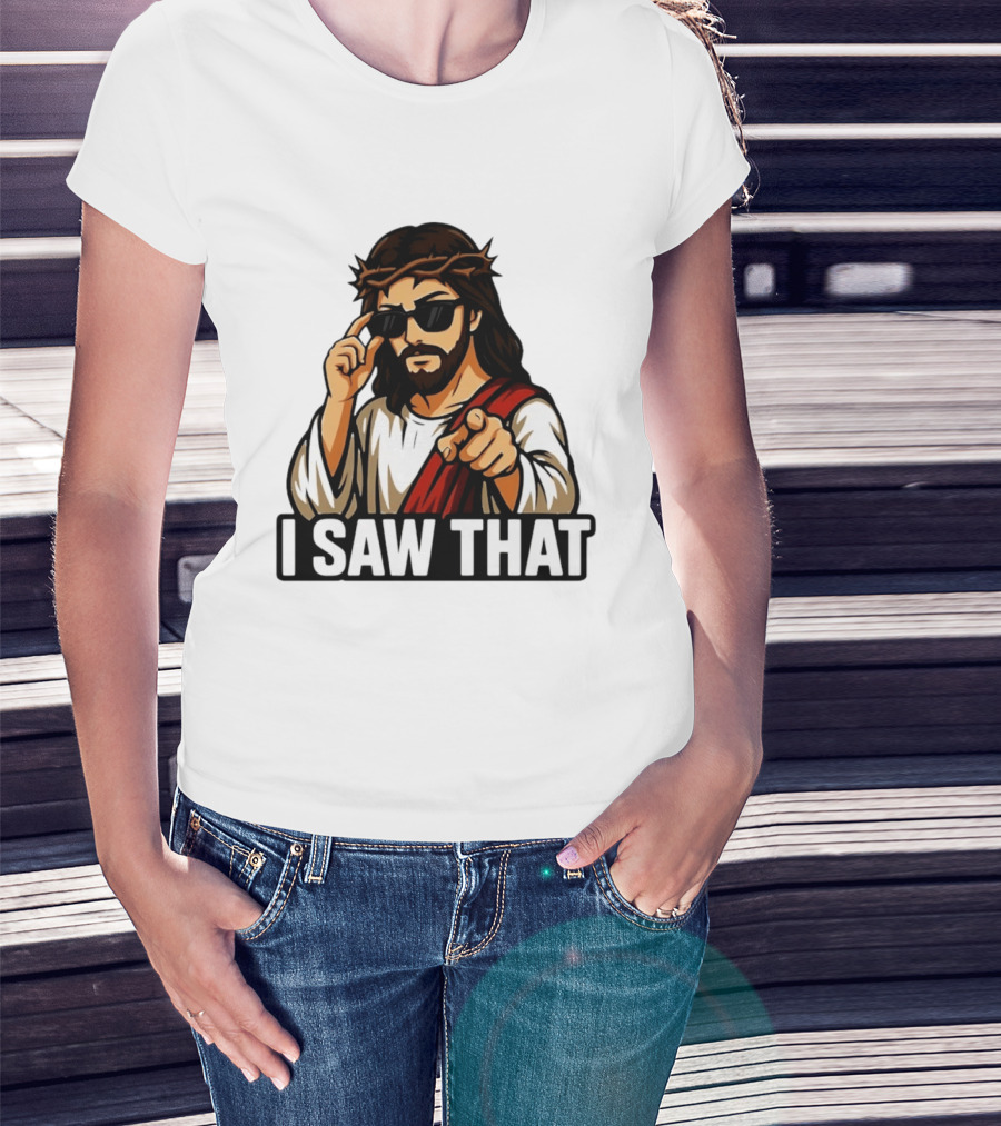 Jesus I Saw That Sunglasses Pointing Gesture T-Shirt