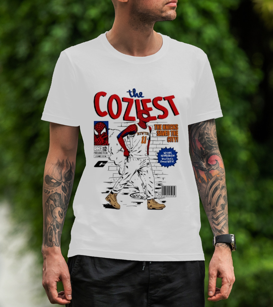 The Coziest Spider Man New York Knicks 01 The Knicks Saved The City No Cape No Problem T-Shirt