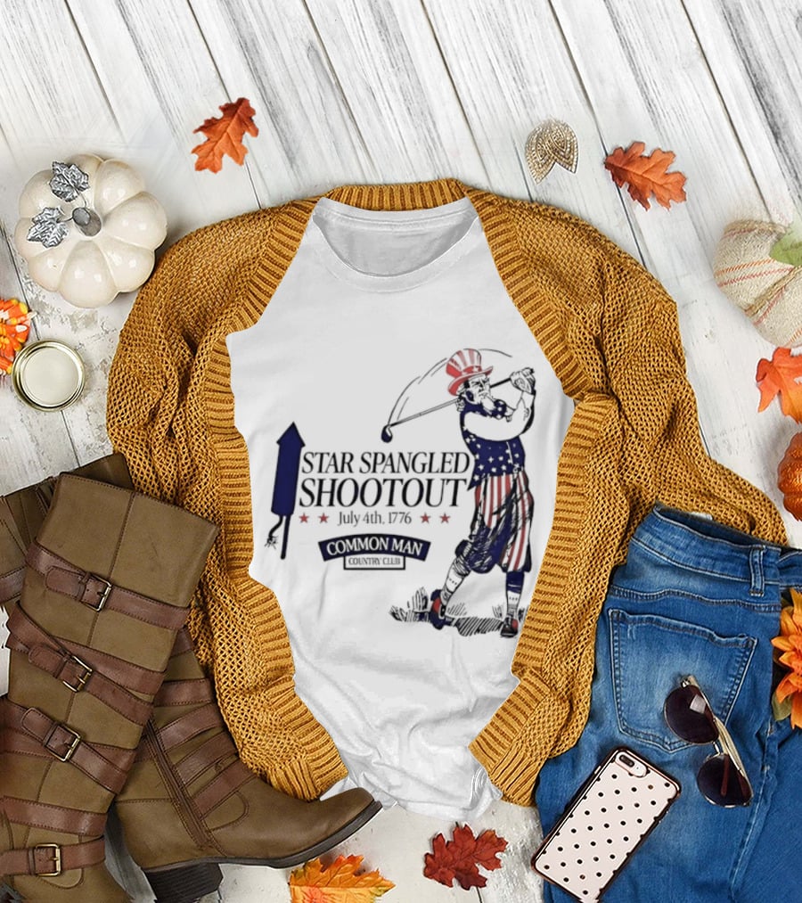 Star Spangled Shootout Common Man Country Club Patriotic Golfer T-Shirt