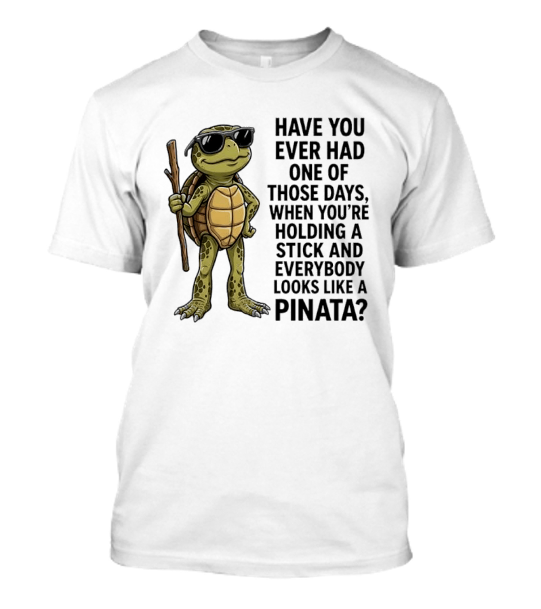 Have You Ever Had One Of Those Days Turtle Holding A Stick Looking Like A Pinata T-Shirt