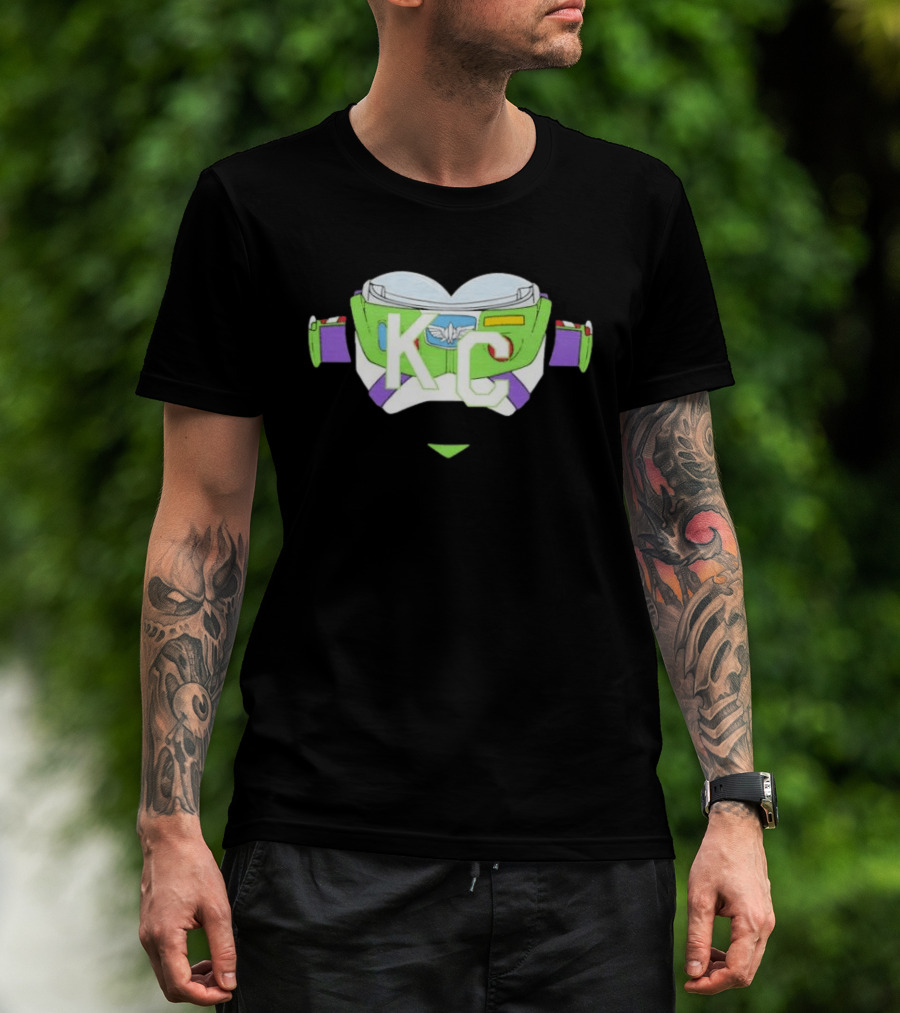 Buzz Lightyear KC Chiefs Heart Theme Fan Gear T-Shirt