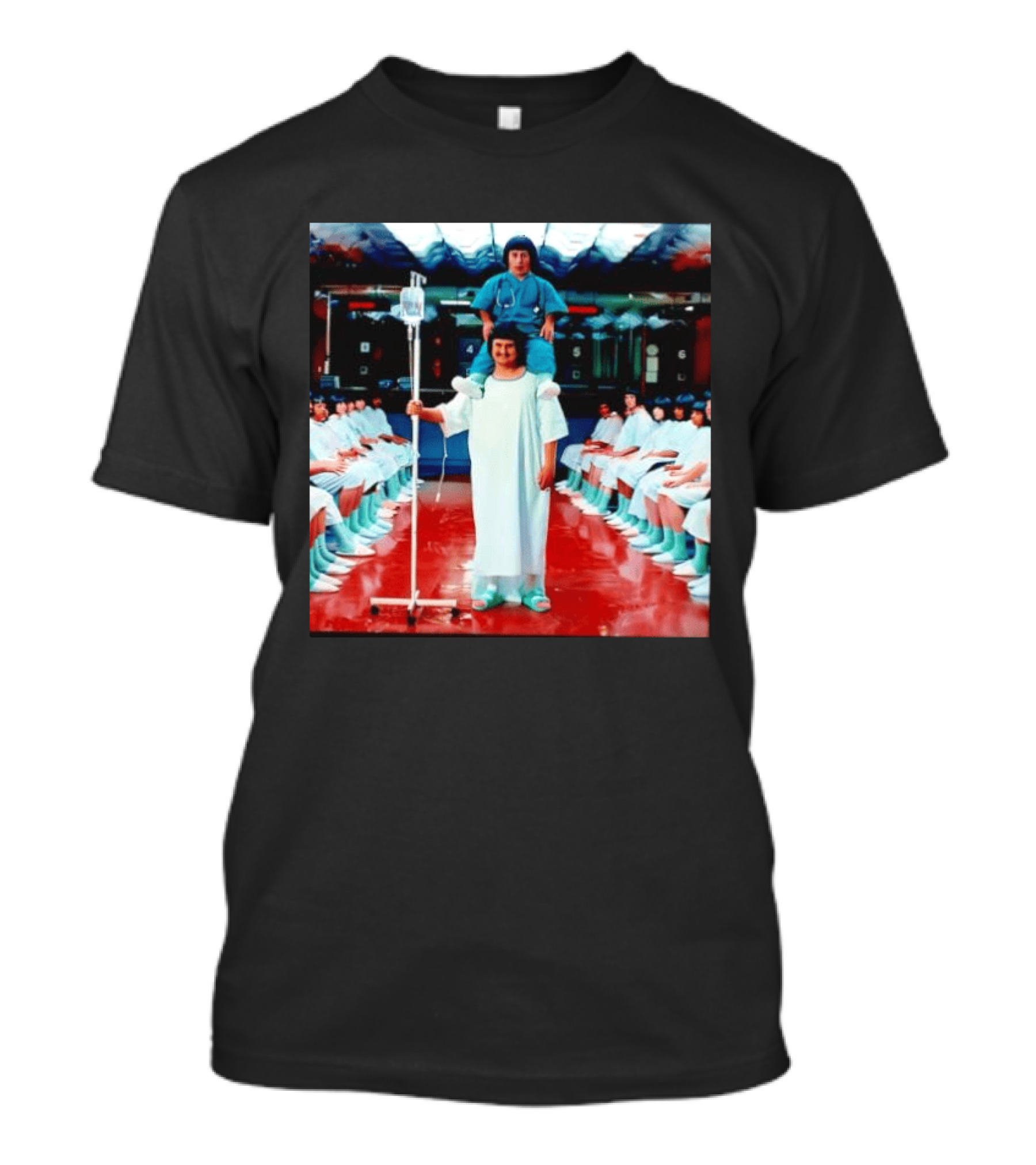 Doctor Riding On Patient Shoulders Hospital Room Surrealism T-Shirt