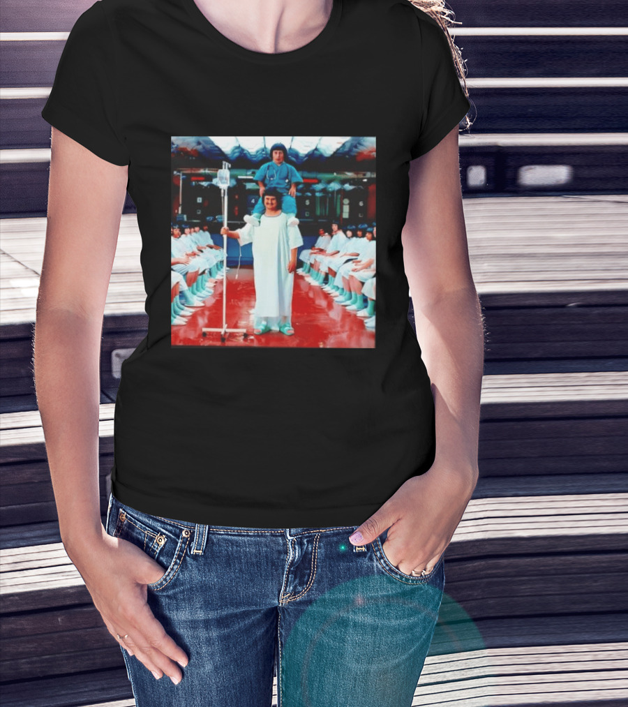 Doctor Riding On Patient Shoulders Hospital Room Surrealism T-Shirt