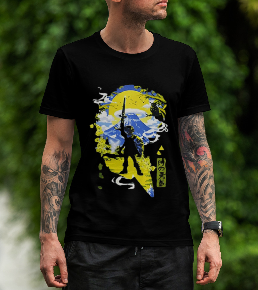 Legend Of Zelda Hero Master Sword Ocarina Of Time Kanji T-Shirt