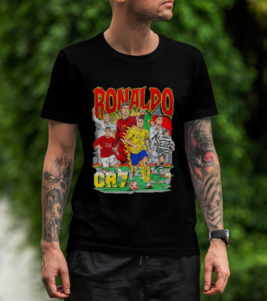 Ronaldo CR7 Football Icon In Action Sports Team Collection T-Shirt