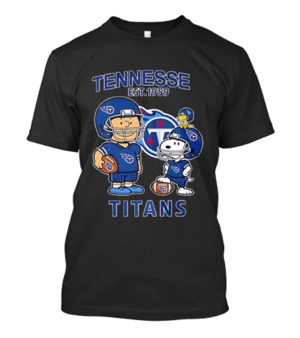 Tennessee Titans EST 1959 Charlie Brown And Snoopy Football T-Shirt