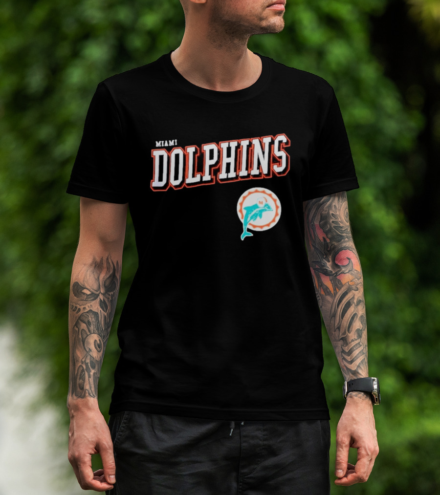 Miami Dolphins Black Retro Team T-Shirt