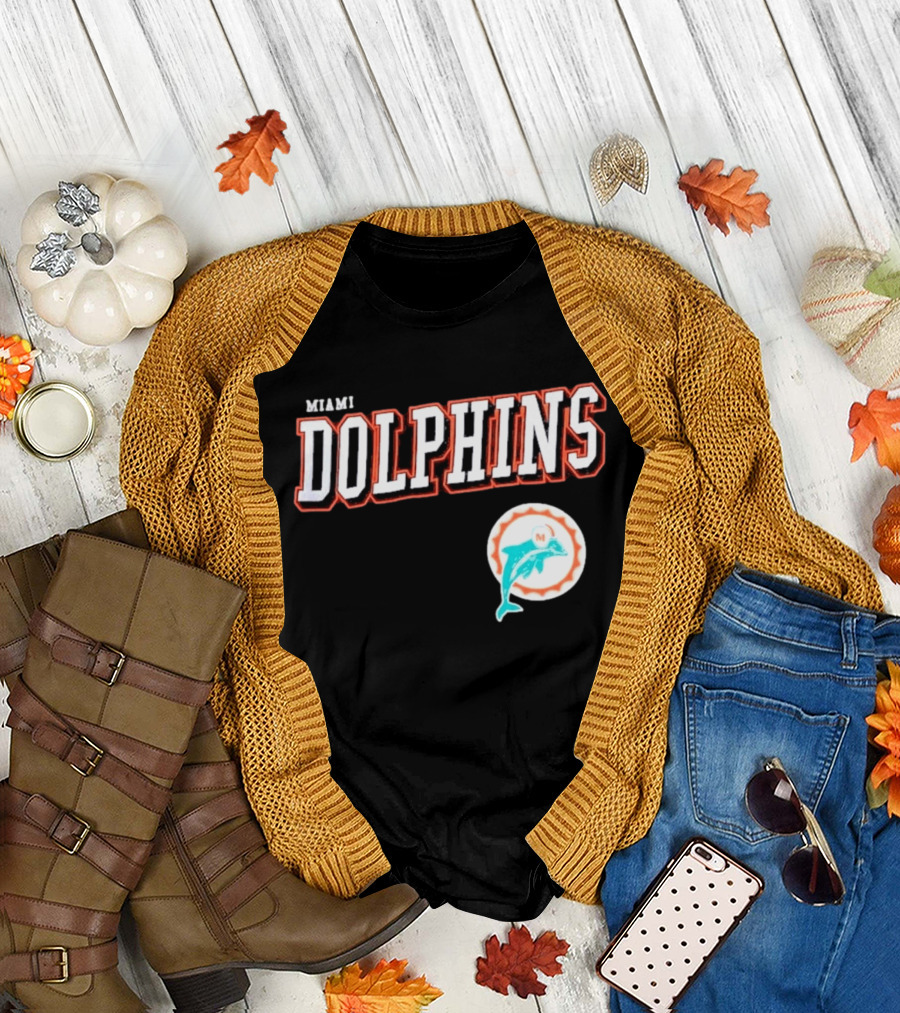 Miami Dolphins Black Retro Team T-Shirt