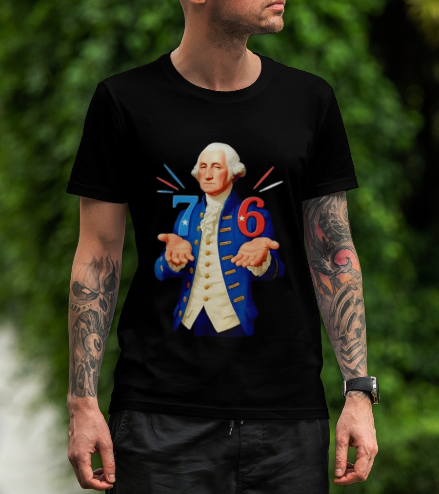 George Washington 1776 Patriotic Founding Father American Independence Day T-Shirt
