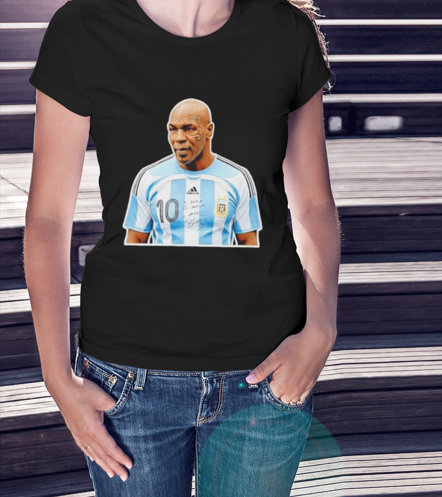 Mike Tyson Argentina National Football Team 10 A Dios Soccer Jersey T-Shirt