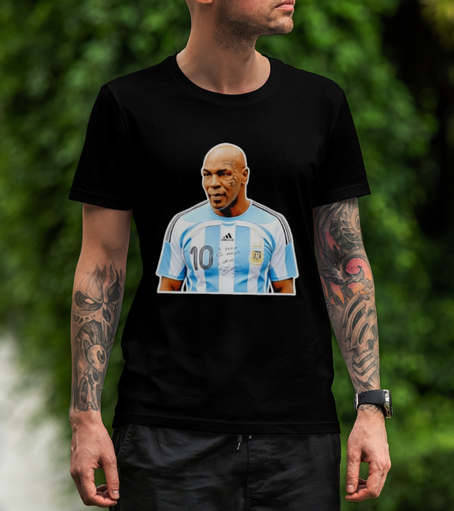 Mike Tyson Argentina National Football Team 10 A Dios Soccer Jersey T-Shirt