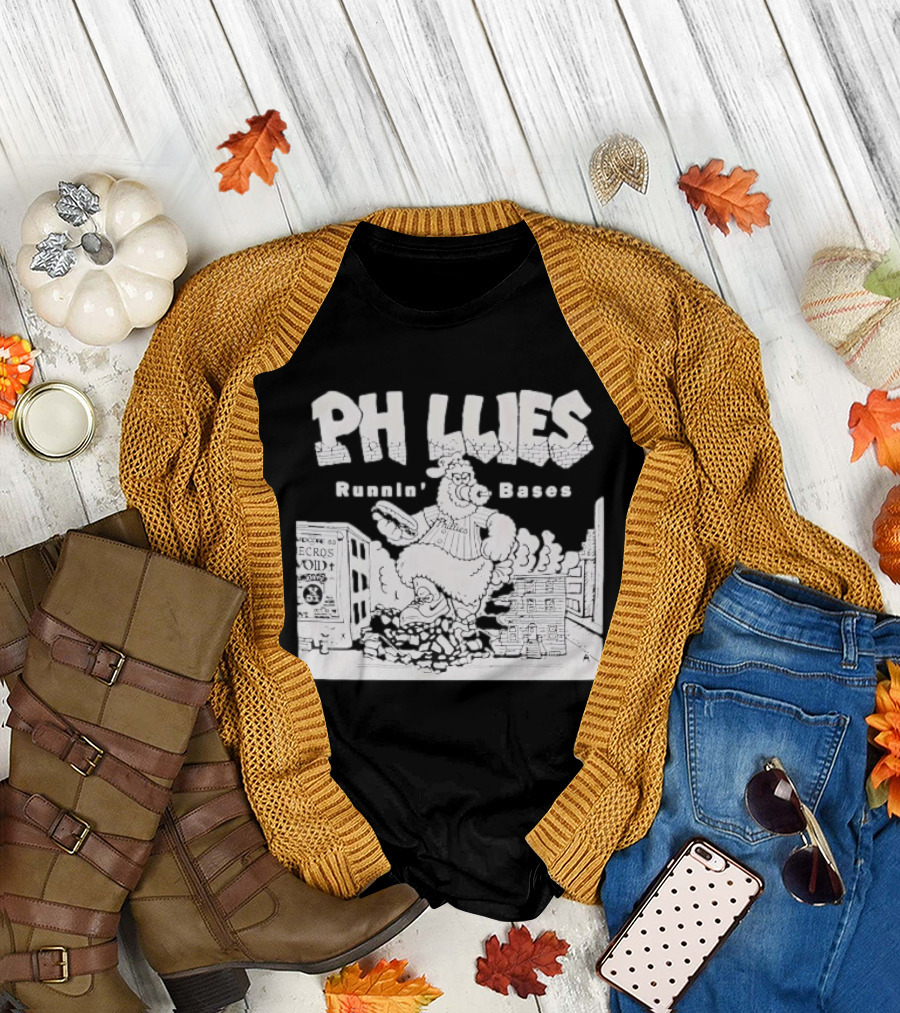 Phillies Runnin' Bases Phillie Phanatic Eating Hoagie Hardcore 83 Necros Void Oct 22 T-Shirt