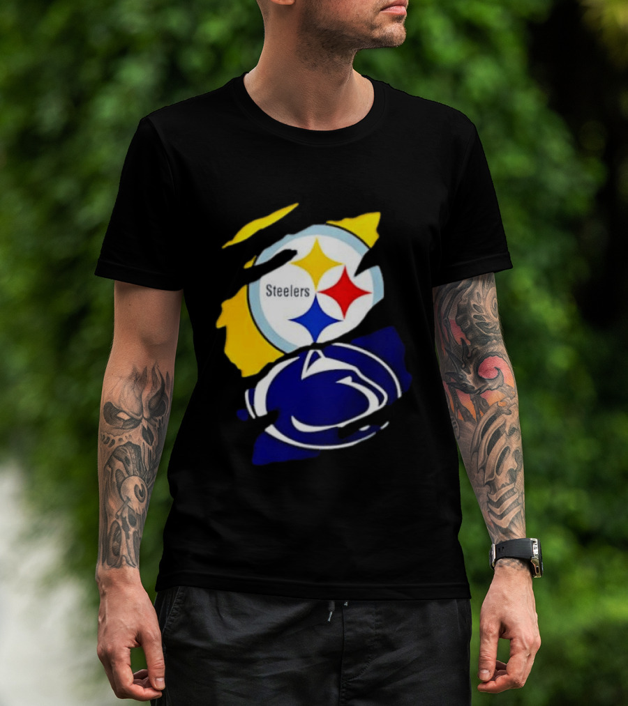 Pittsburgh Steelers Penn State Nittany Lions Team Tear T-Shirt